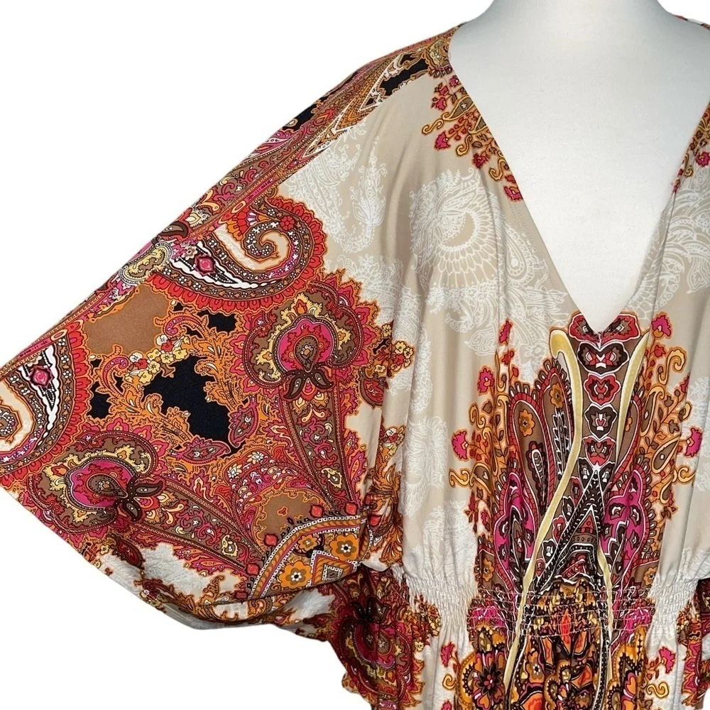 Dress Barn Women's Dress Size 22 Multi Color Pullover Elastic Waist Bohemian - Picture 2 of 7